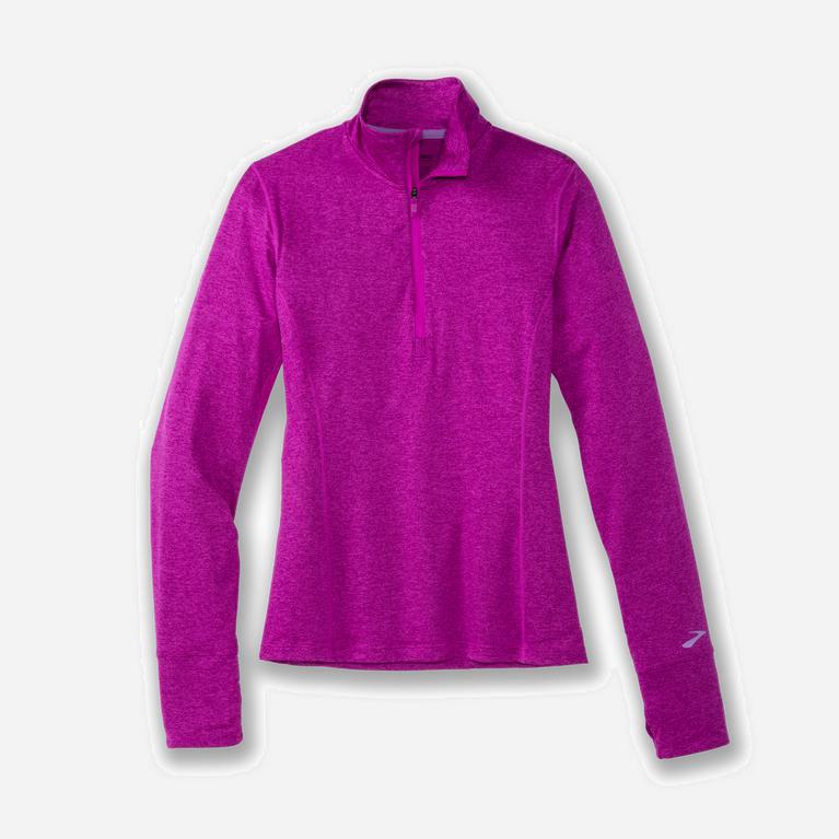 Brooks Dash 1/2 Zip Australia - Women's Running Jackets - Heather Magenta (924810-WEO)